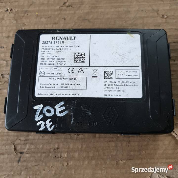 RENAULT ZOE MODUL STEROWNIK 28275 9718R osobowe kujawsko-pomorskie