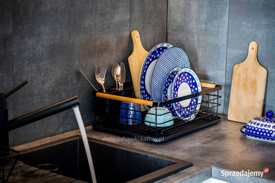 Jednopoziomowa suszarka ociekacz z tacką czarna Poznań