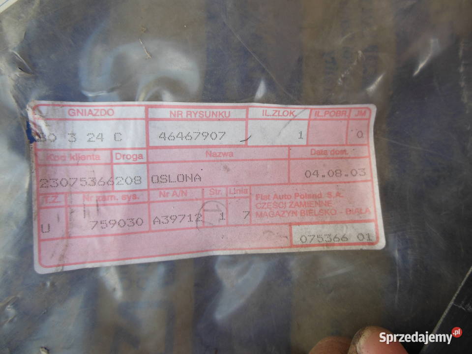 Osłona Silnika Prawa Fiat Cinquecento Seicento Kozy sprzedam