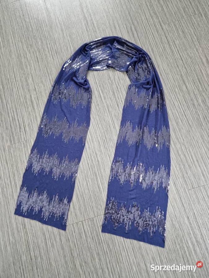 Granatowy szalik z cekinami Dodatki zachodniopomorskie Nowogard
