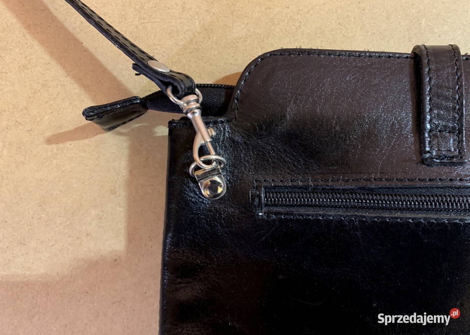 Torebka skórzana czarna 80 Stalowa Wola