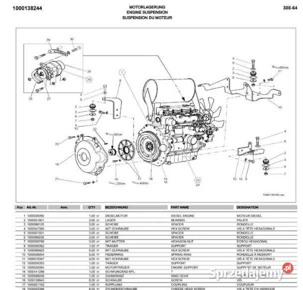 Katalog części Ładowarka kołowa Kramer 318 seria pomorskie Miastko