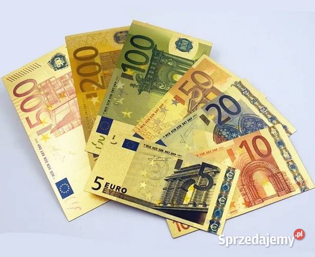ZŁOTE Banknoty 24 Karat Dolar Euro Jan Paweł