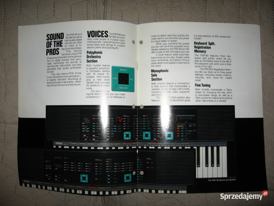 Yamaha Electronic Keyboards PSR90 PSR80 brochure Instrumenty klawiszowe i MIDI Kępice