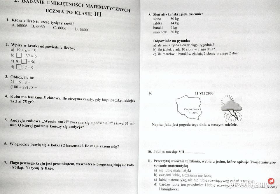 Cztery pory roku w matematyce kl 4 Kołek Longina