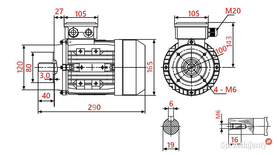 SILNIK ELEKTRYCZNY 075kW 230V 1420obr 1Fazowy Solec Kujawski
