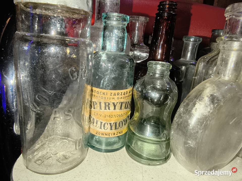 23 sztuki sygnowanych buteleczek podlaskie Suwałki