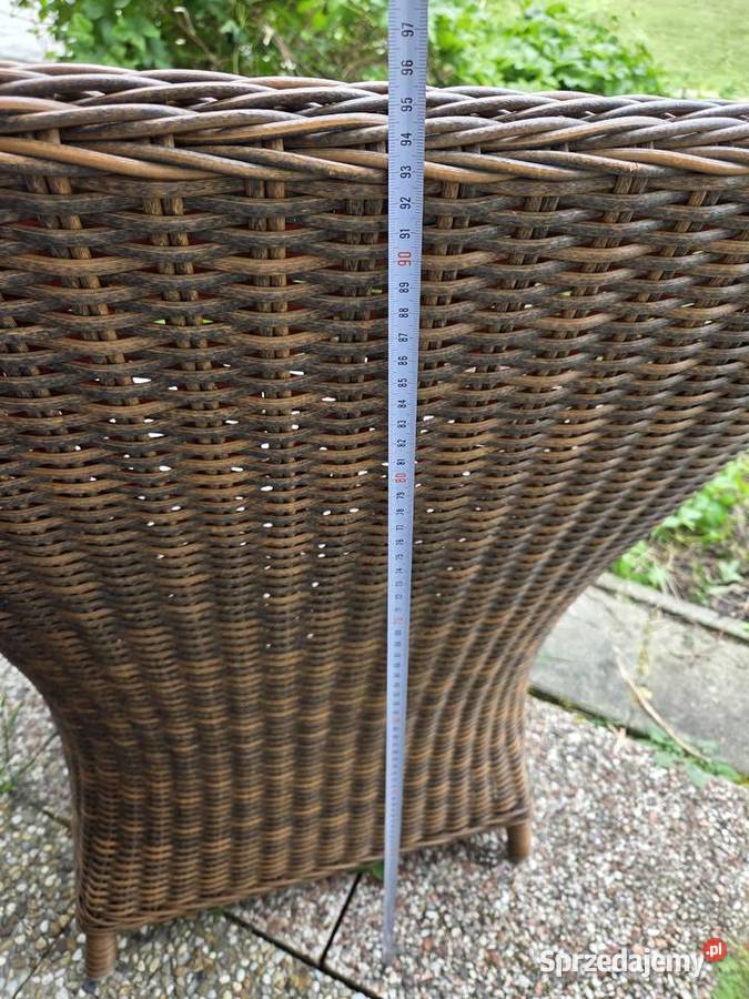 Duże wygodne Fotele ogrodowe na taras Rattan 58cm Dom i Ogród Łask