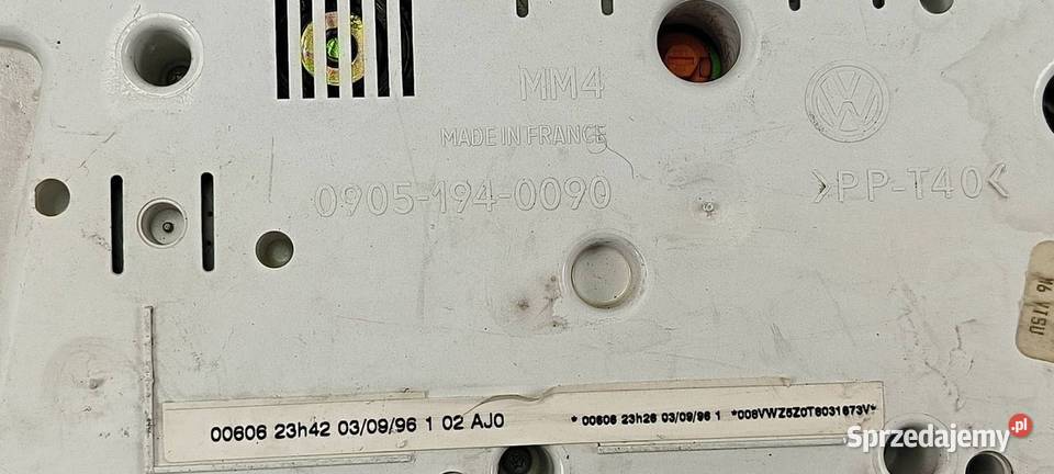 LICZNIK ZEGAR VOLKSWAGEN PASSAT B5 09051969906 Pozostałe Lipno