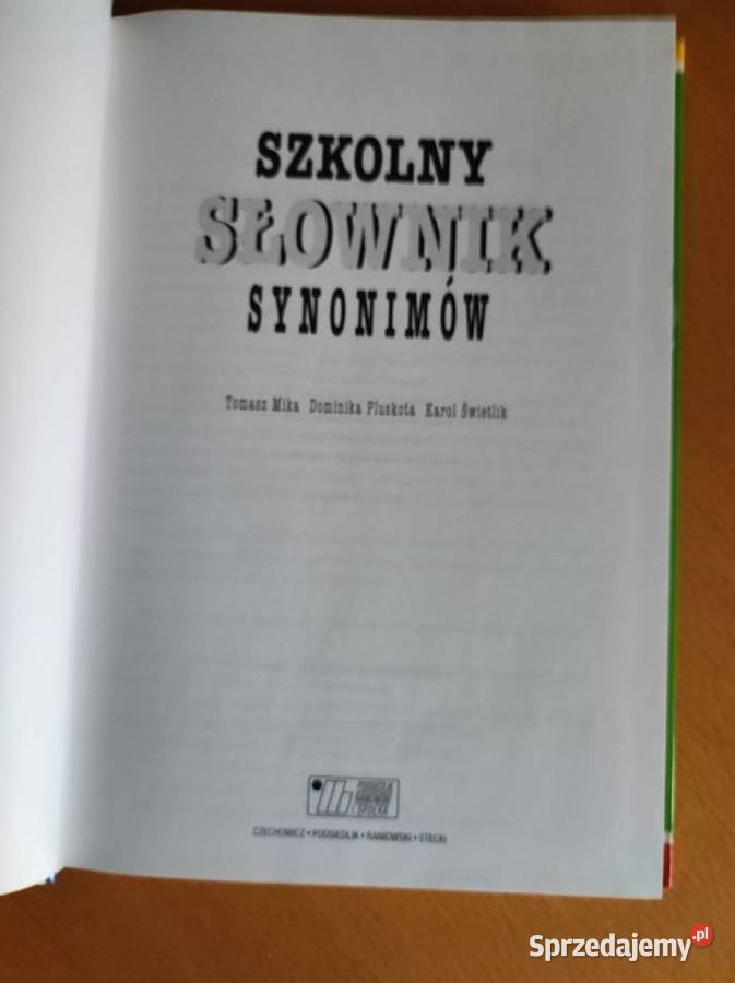 Szkolny słownik synonimów Mika Tomasz książka Kielce sprzedam