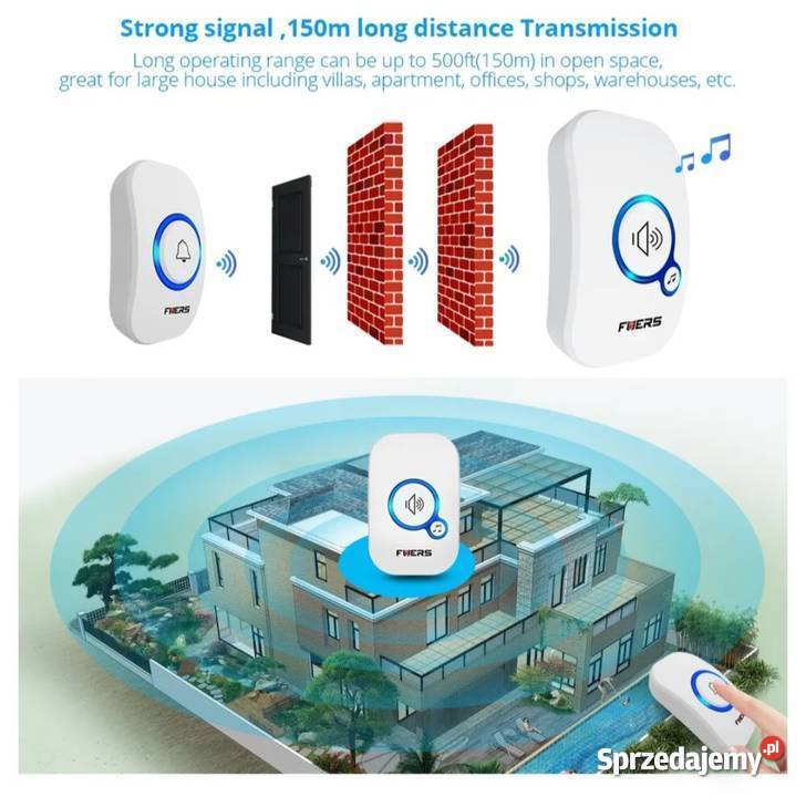 Wodoodporny Bezprzewodowy Dzwonek do Drzwi 32 Sosnowiec