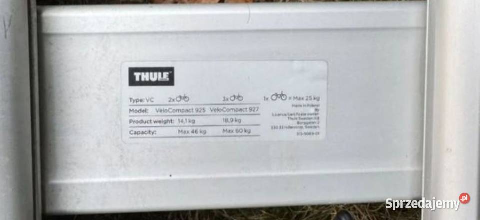 Thule Velo Compact 925924 bagażnik uchwyt na 2 kujawsko-pomorskie Toruń sprzedam