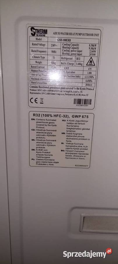 Pompa ciepła Sinclair split 9t KW Ostrów Wielkopolski sprzedam