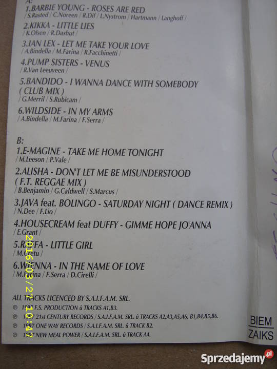 DANCE kaseta EUROBEAT HITS VOL 2 Wołów