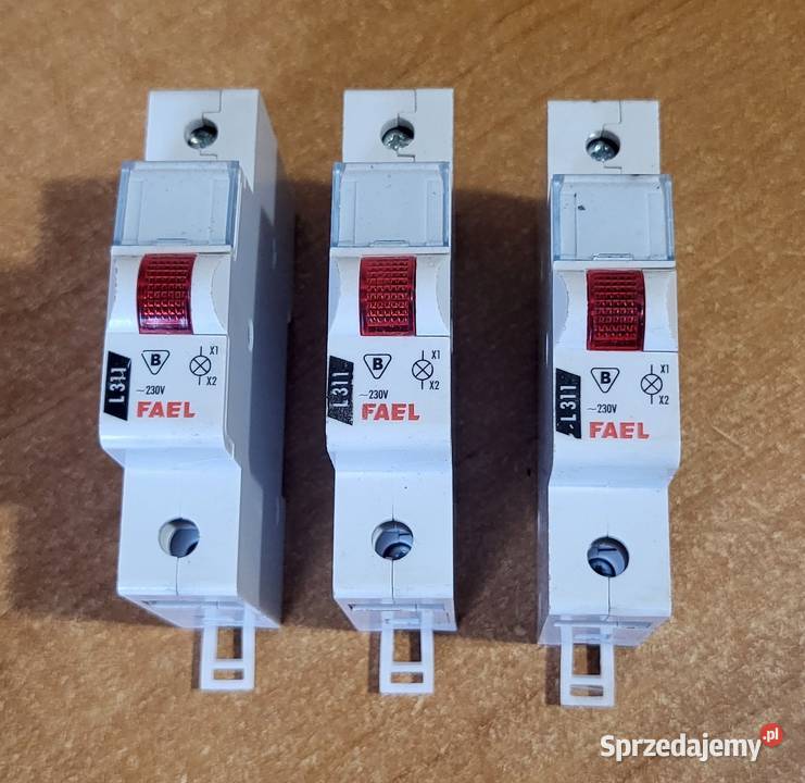 Lampki kontrolne L311 na szynę czerwone Fael Włodawa
