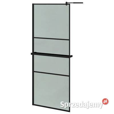 Ścianka prysznicowa z półką czarna 80x195 ESG i Warszawa