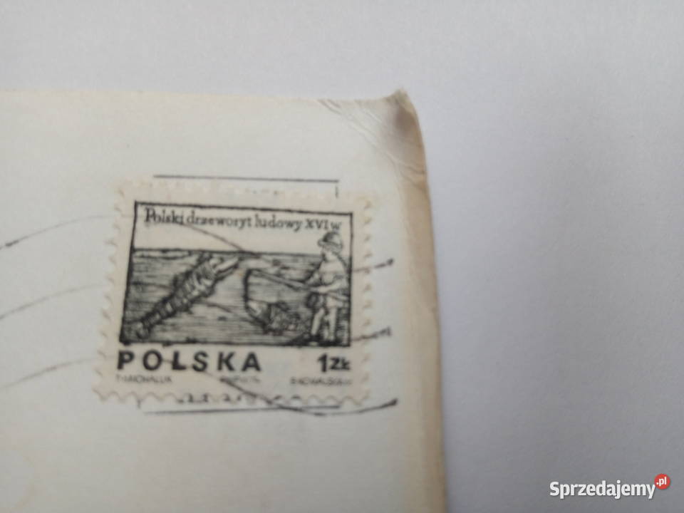 Pocztówka Łeba 1978r PRLu Znaczek