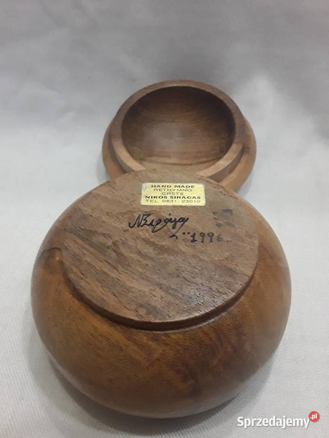 FIGURKA PUZDERKO POJEMNIK DREWNO RZEŻBA CRETE Zamość sprzedam