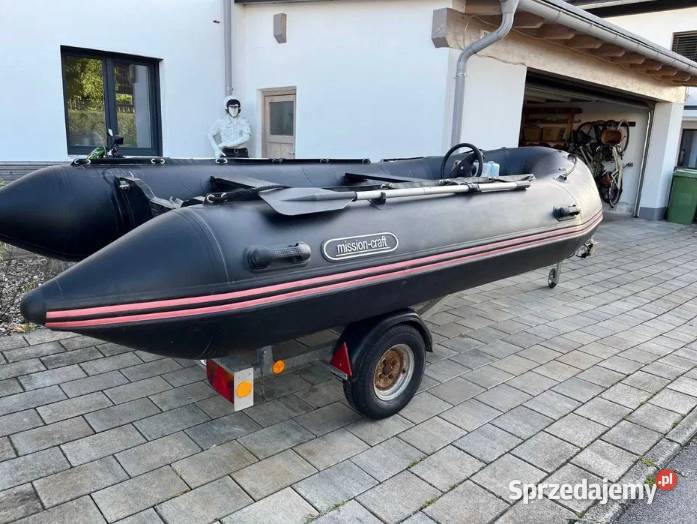 Łódź łódka przyczepka motorowa wedkarska RIB Mikołajki