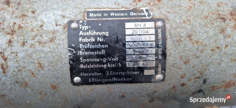 Ogrzewanie postojowe Eberspacher bn4 6v Motoryzacja