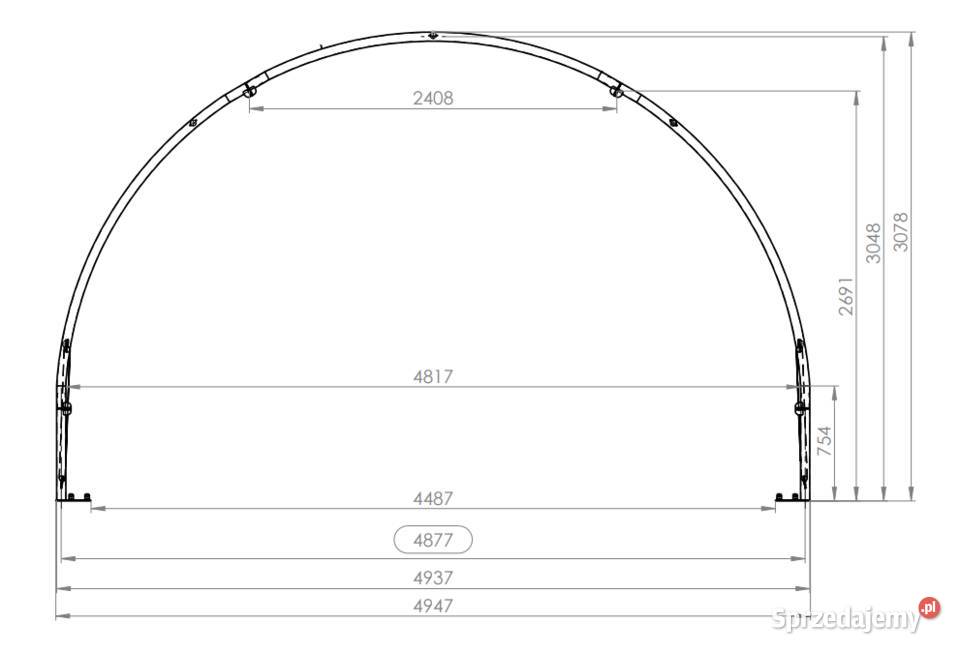 Hala namiotowa R1610 5 x 31 x 92 m dolnośląskie Żelazno