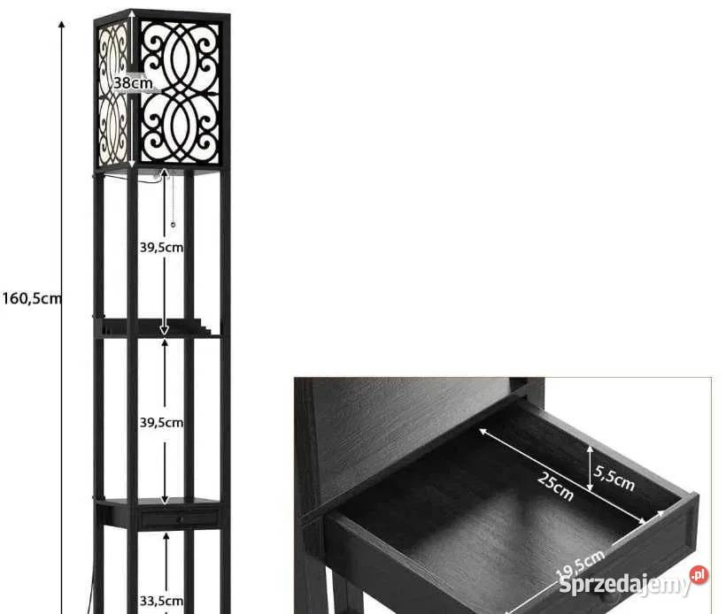 Lampa podłogowa z gniazdem elektrycznym i USB Olkusz sprzedam