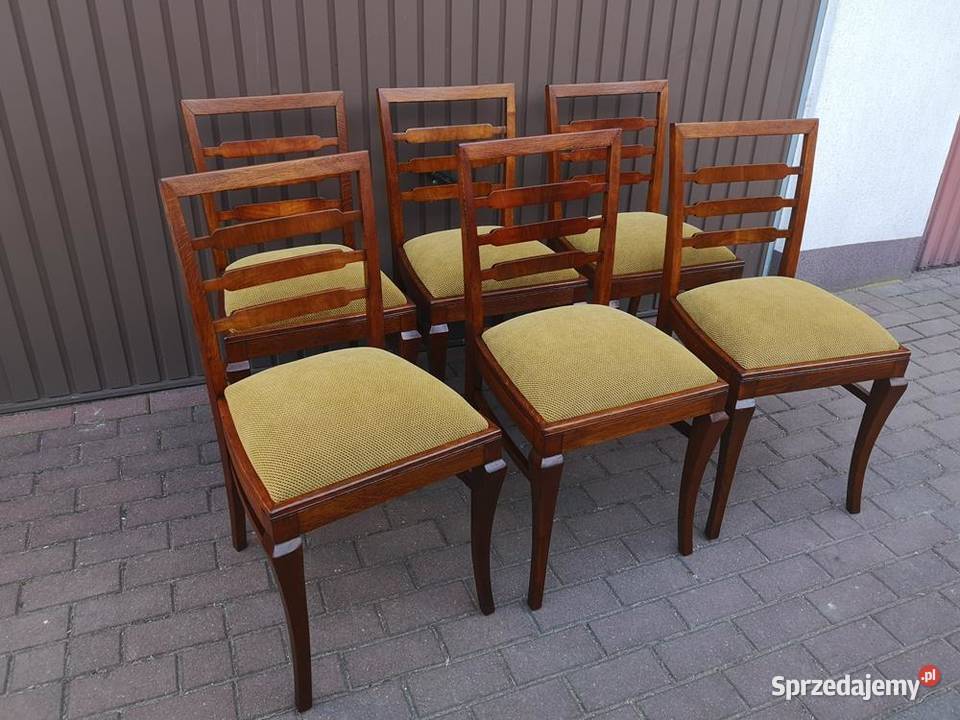 Krzesła ARTDECO 6 Sztuk Lata 2030 Stare Antyk wielkopolskie