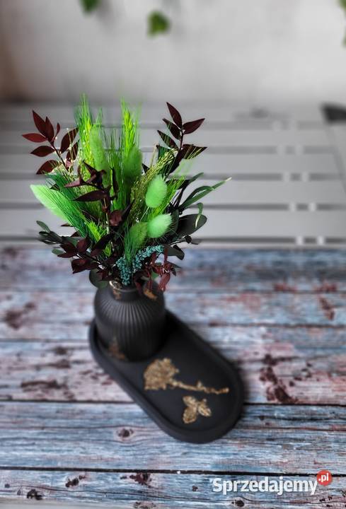 Gipsowa dekoracja z suszonymi kwiatami Poznań sprzedam