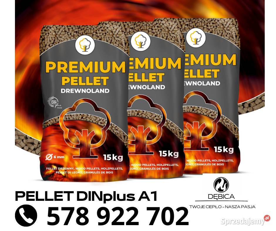 Pellet Premium DINPLUS A1 iglastysosnowy 6mm Bochnia