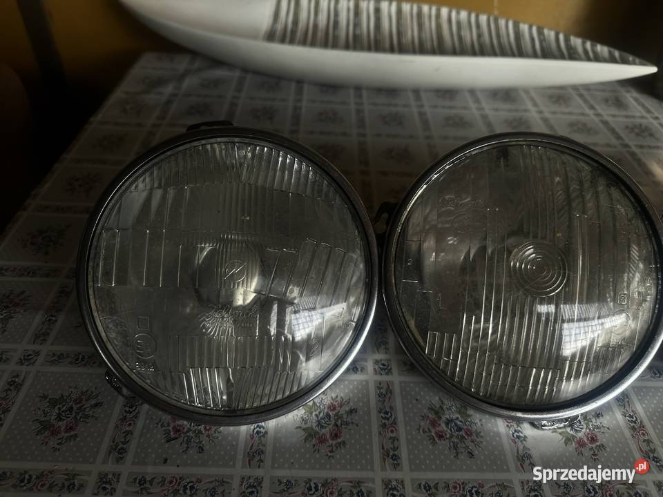 Komplet reflektorów Zelmot Fiat 125 p PRL Lampy przednie Łagiewniki Nowe