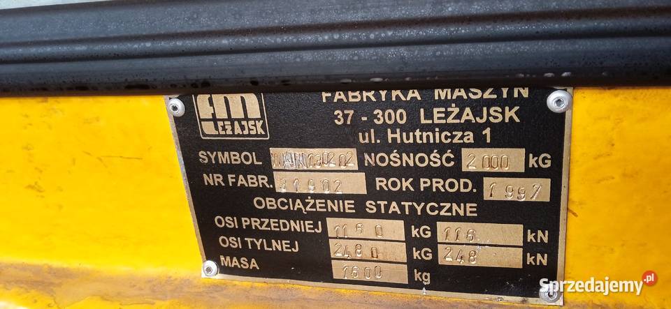 Wózek platformowy WNA 1302 z prostownikiem do Łódź