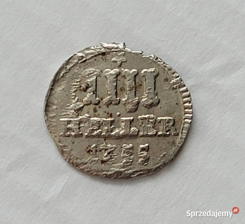 24 NIEMCY srebro 4 Heller 1755 r Łask