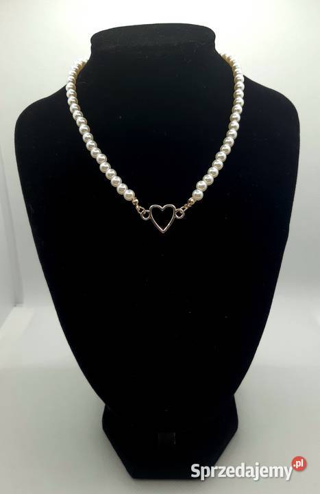 Naszyjnik z pereł ze złotym sercem Radom