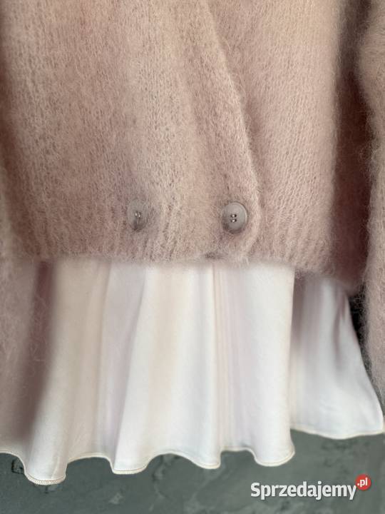 Sweter CXL z balonowym rękawem z 81kid moher różowy Bieruń