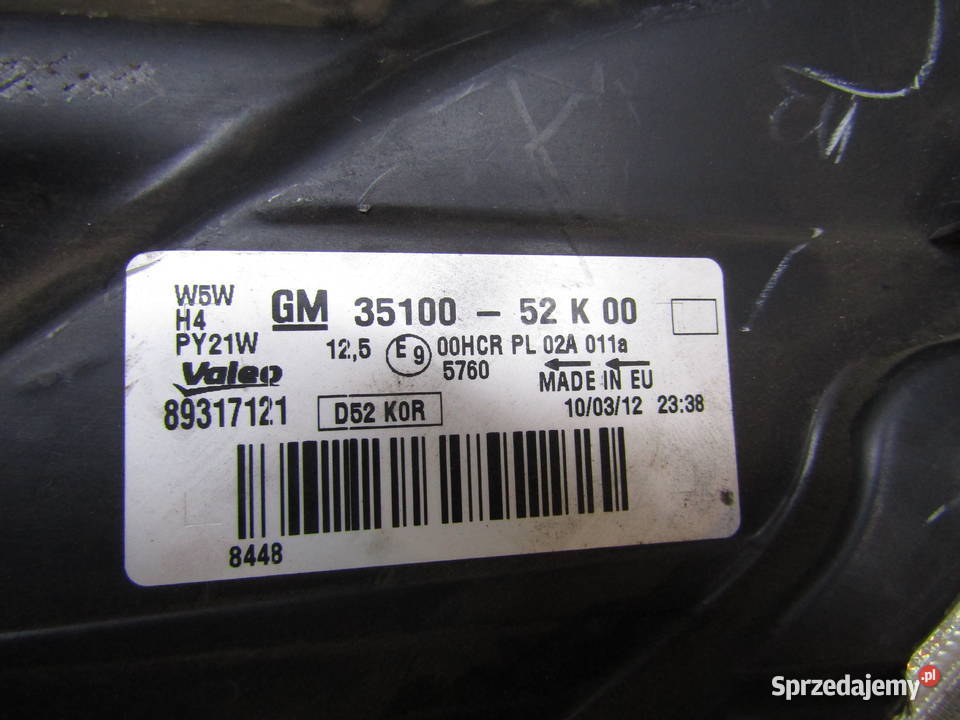 LAMPA PRZEDNIA PRAWA OPEL AGILA B 89317121 osobowe Mysłaków sprzedam
