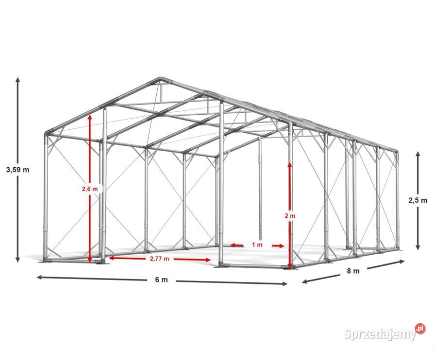 6x8x25m Namiot magazynowy hala przemysłowa Świnoujście