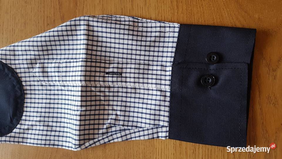 Koszula męska długi rękaw 41 42 niebieska biała Rozmiar M