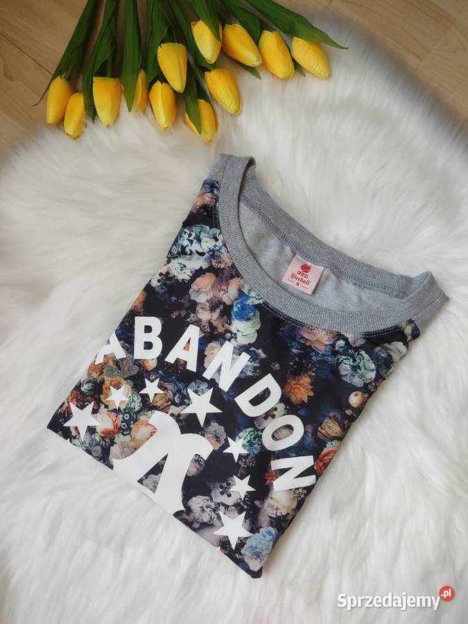 Szara bluza w kwiaty SM alternative roses szary/srebrny małopolskie Olkusz