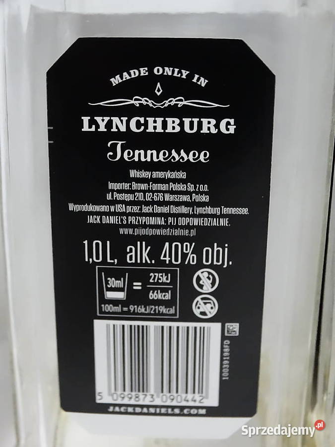 Puste Butelki Jack Daniels 1L Zestaw 7 Sztuk Old Biłgoraj