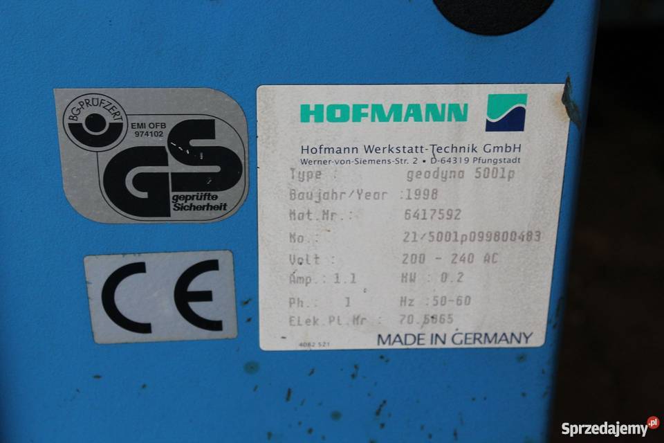 Wyważarka HOFMANN GEODYNA 5001p IDEALNA OKAZJA śląskie
