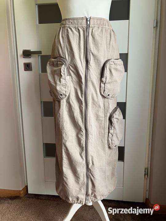 Nowa długa spódnica cargo BDG Urban Outfitters brązowy/beżowy Nisko