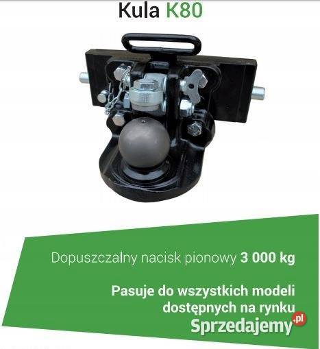 Manualny zaczep kulowy K80 140x80mm GS z płytą Zawieszenie Kamionna