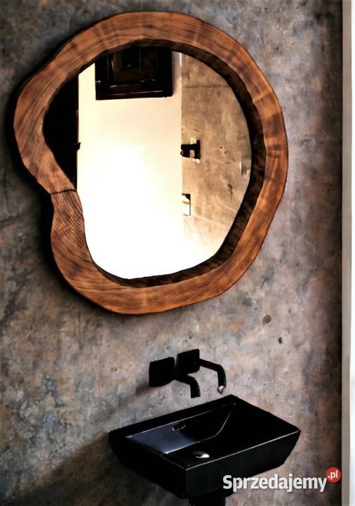 nowoczesne lustro łazienkowe drewniane Lustra