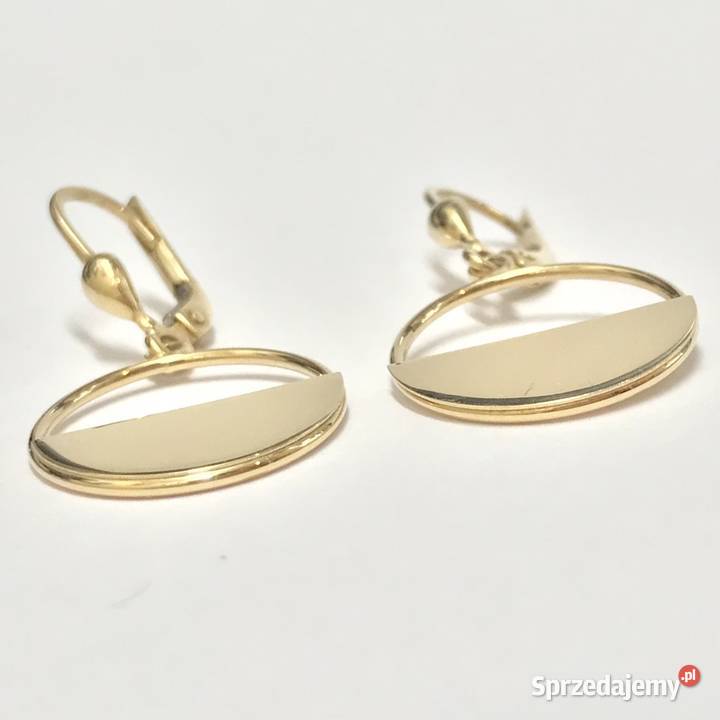 Złote kolczyki 585 14K HalfMoon minimalistyczne Warszawa