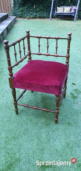 Stylowe krzesło z aksamitem vintage retro Wleń sprzedam