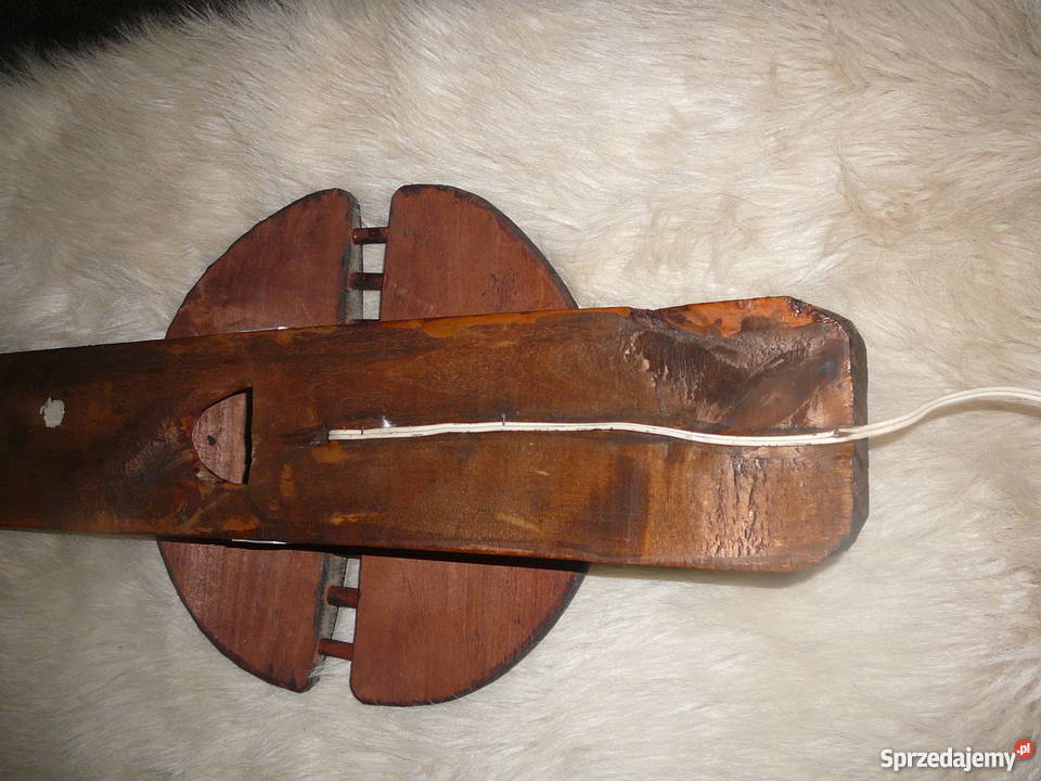 Lampa drewno duża rzeźbiona ścienna rzeźba ze Wrocław sprzedam