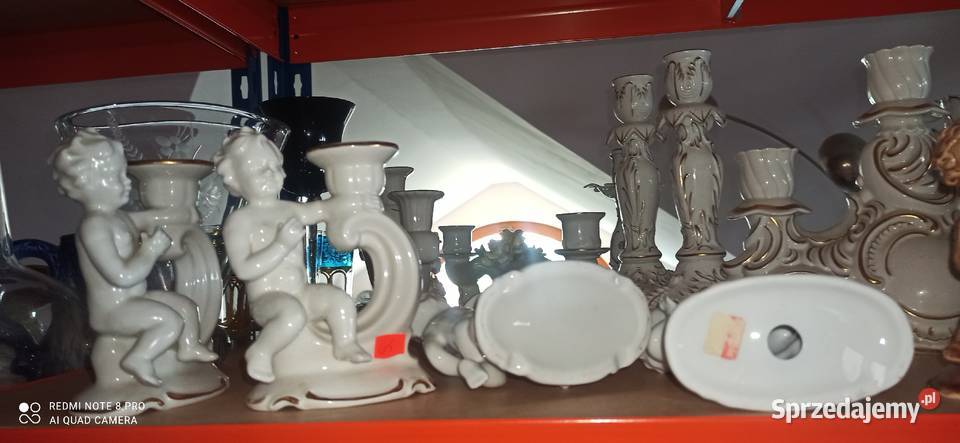 Białe świeczniki z Puto porcelana Bez sygnatury