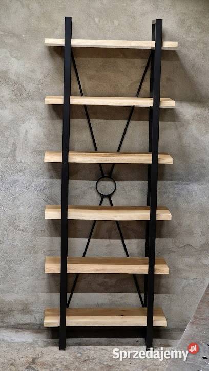 Regał NA WYMIAR na książki DĘBOWY oflis loft Bartoszyce
