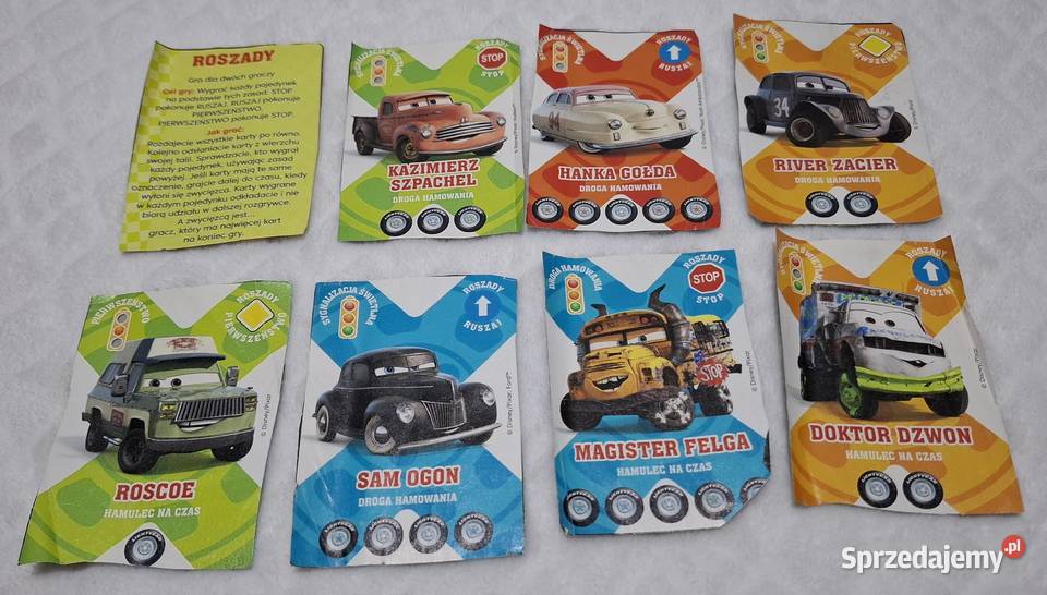 Karty Disney Cars 3 gra roszady 8 Kolekcje hobby sprzedam