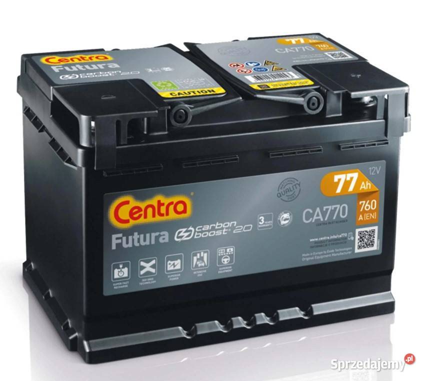 Akumulator Centra FUTURA 77Ah 760A PRAWY PLUS dolnośląskie